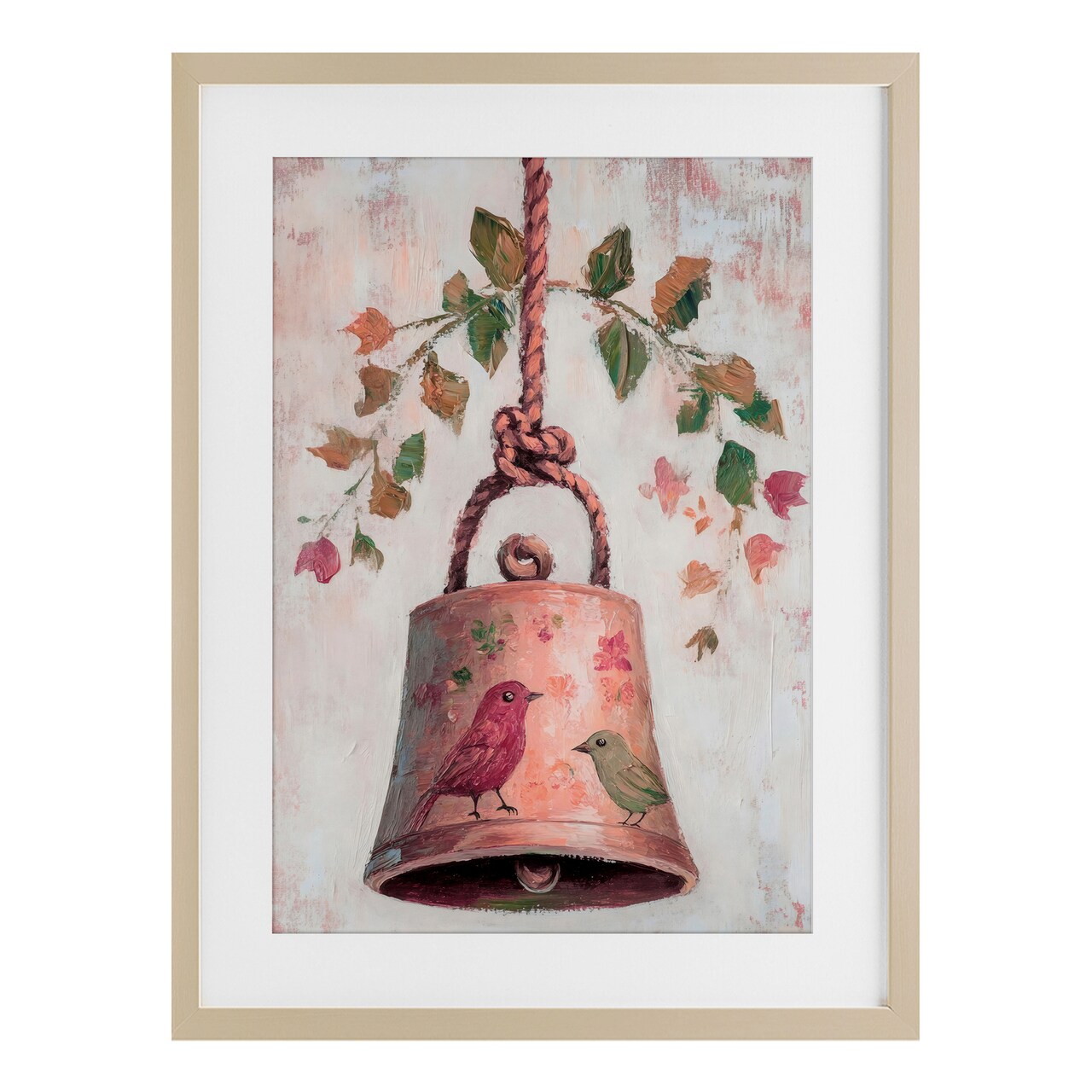 Stupell Industries Vintage Christmas Bell Framed Print Under Glass, design by Petal Prints Design